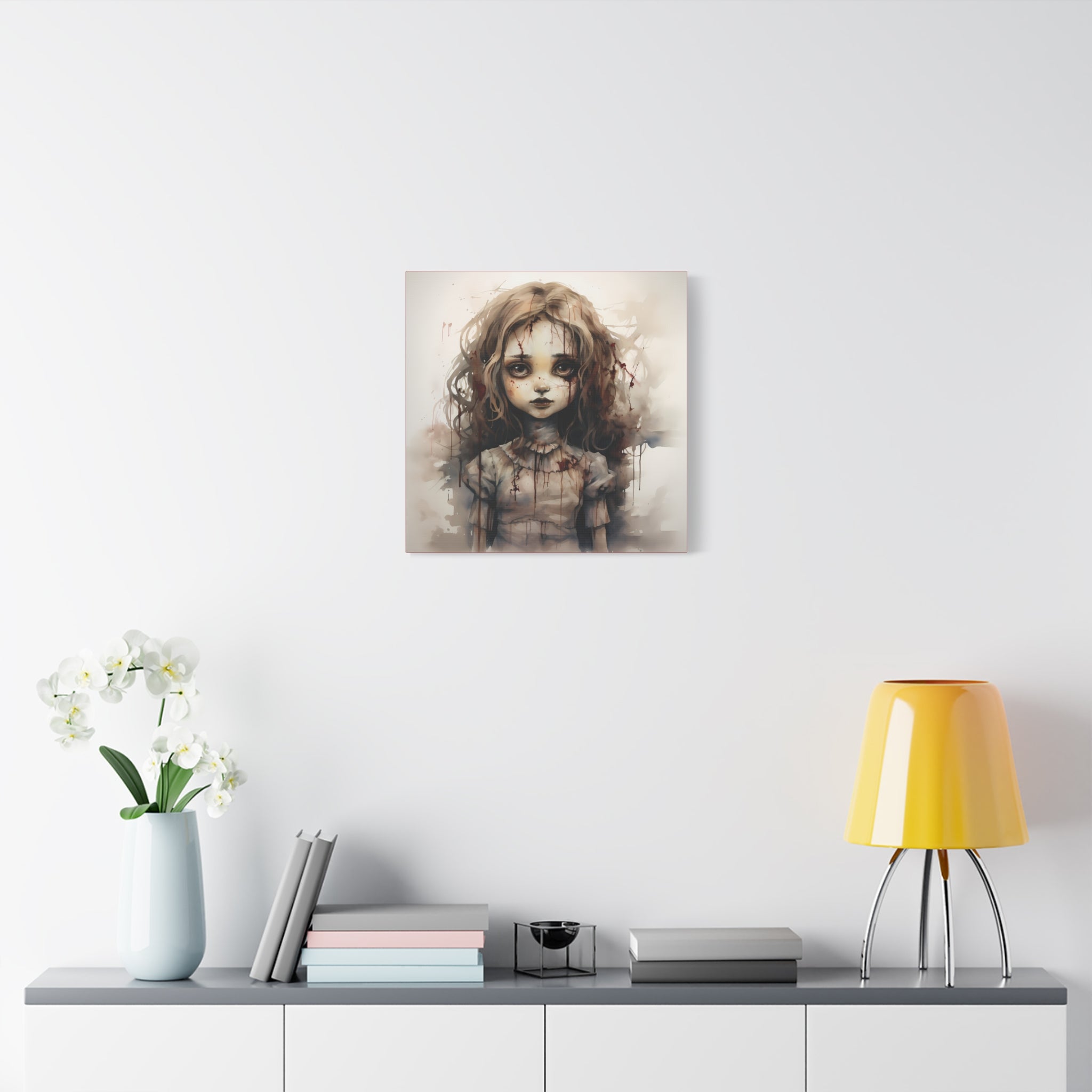 Creepy Doll Art Canvas, Dark Fantasy Decor, Gothic Home Wall Art, Unique Gift Idea, Creepy Aesthetic, Horror Art