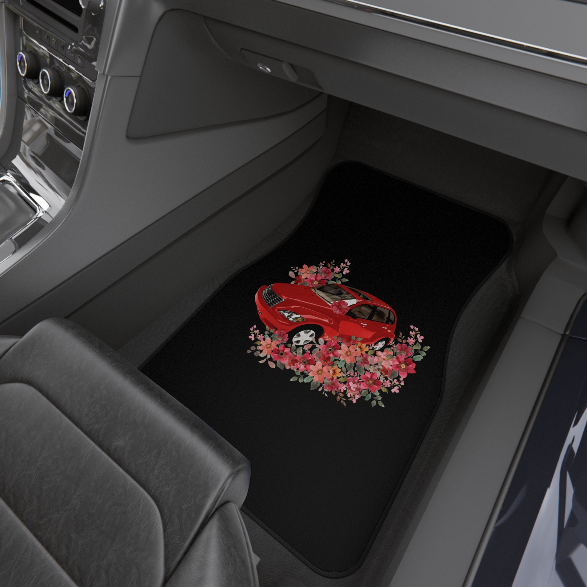 PT Cruiser Car Mats Set | Cute Auto Floor Mats, Car Accessories, Gift for Car Lovers, Stylish Floor Protection, Red Car Design