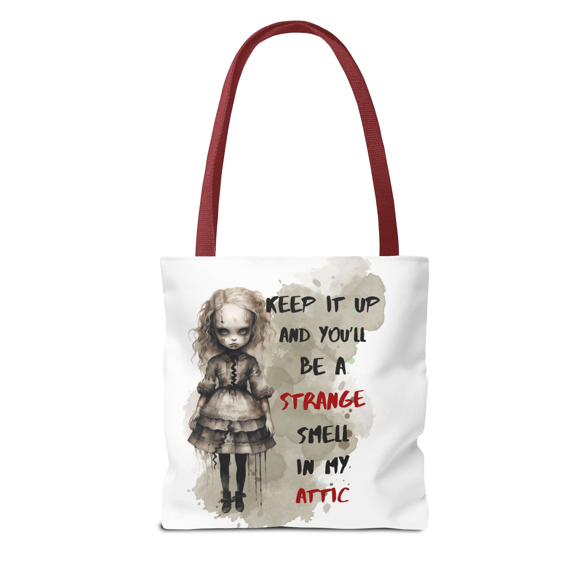 Strange Smell in My Attic Tote Bag, Gothic Eco-Friendly Tote, Witchy Canvas Bag, Unique Gift for Horror Fans, Halloween Essential