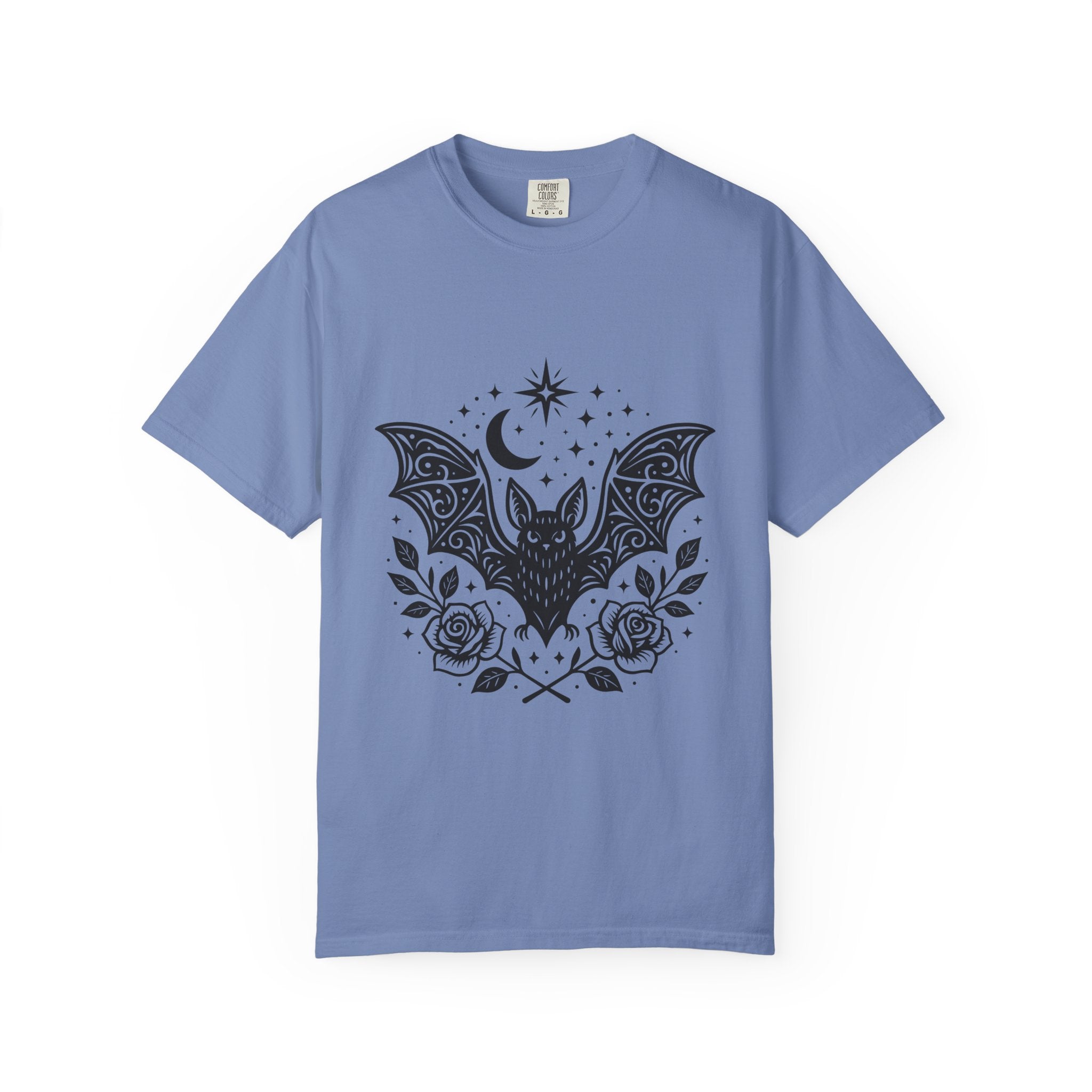 Gothic Bat Unisex T-Shirt, Vintage Style Tee for Halloween, Cool Graphic Top, Boho Clothing, Festival Wear