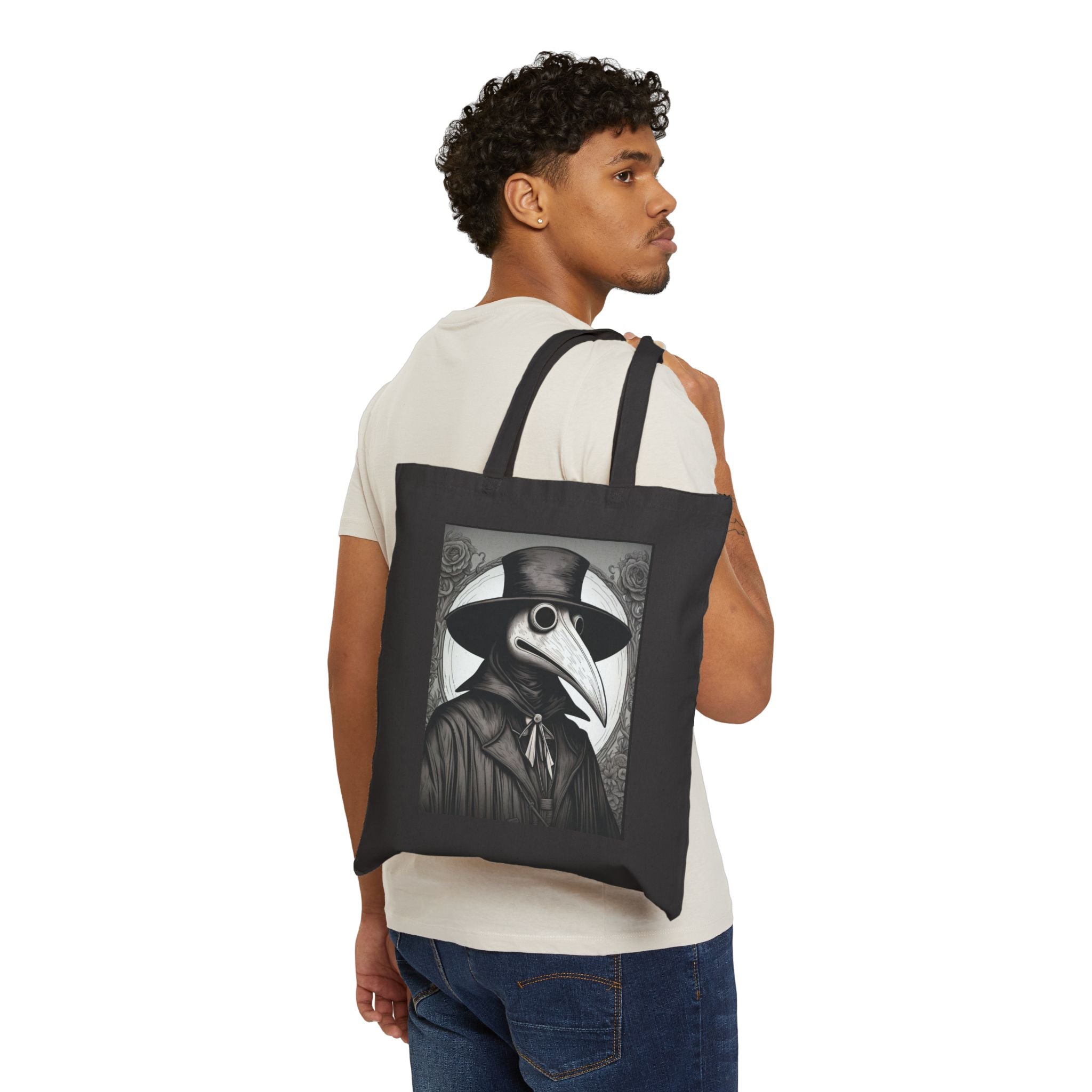 Vintage Plague Doctor Tote Bag | Eco-Friendly Shopping Bag | Unique Gift for Halloween, Gothic Decor, Art Enthusiasts, Canvas Bag