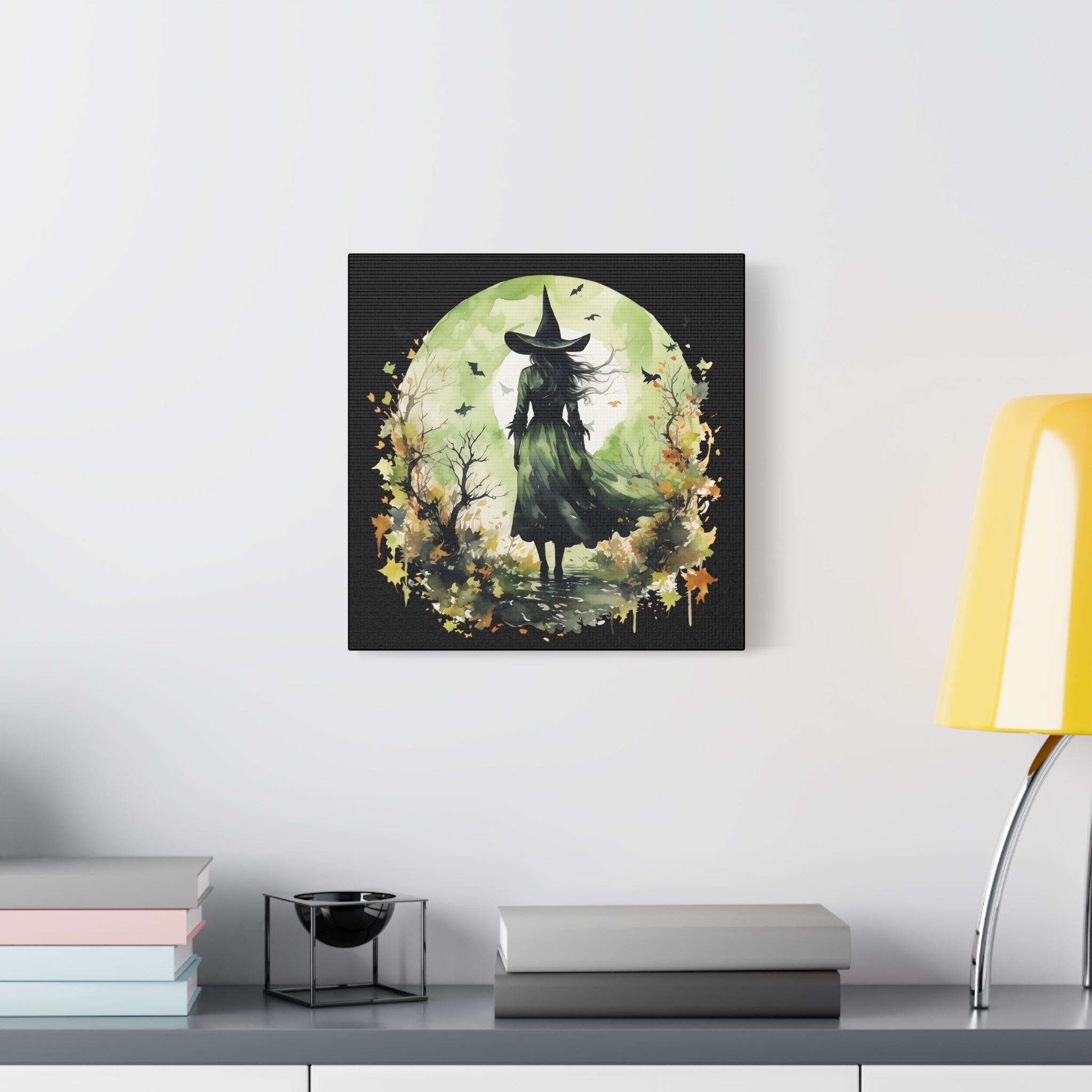 The Autumn Witch Canvas Wall Art, Mystic Decor for Halloween, Nature Lover Gift, Artistic Home Décor, Witch Art Print