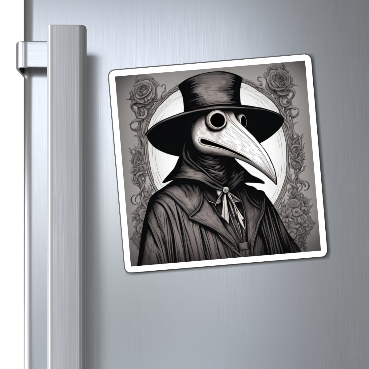Vintage Plague Doctor Magnet, Gothic Home Decor, Unique Gift for Halloween, Fridge Art, Retro Style Decoration