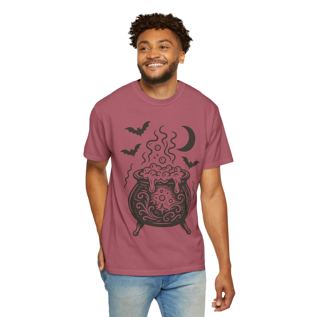 Halloween Cauldron T-shirt, Unisex Spooky Shirt, Witchy Apparel, Fall Festive Tee, Costume Party Top, Gift for Halloween Lovers