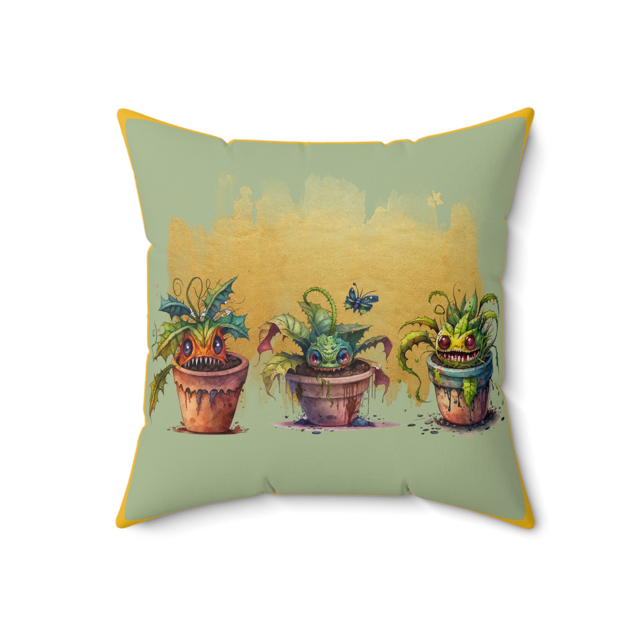 Creepy Garden 2 Square Pillow | Cozy Home Decor, Garden Lover Gift, Indoor Cushion, Nature-Inspired Accent